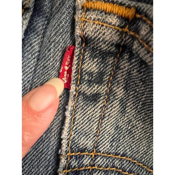 Levi's Distressed Cutoff Denim Skirt Reworked High Rise Blue - 4/6 - Picture 5 of 11